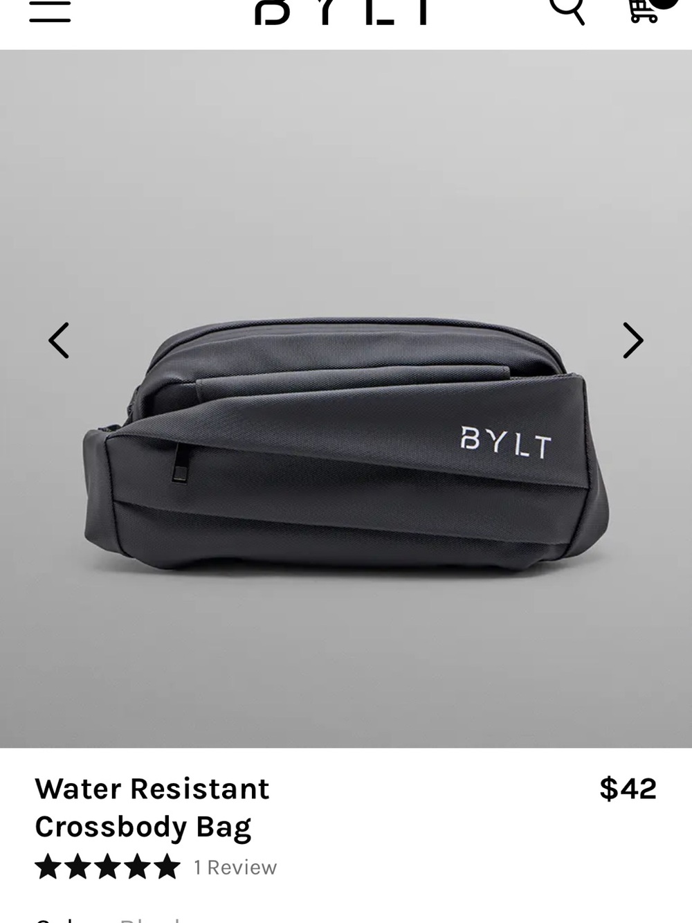 2/$50 Bylt Black Water-Resistant Crossbody Bag
